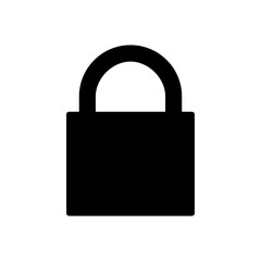 Simple Closed Padlock or Lock Sign without Keyhole. Vector Image.