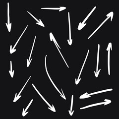 Set of rough hand drawn, handmade elements arrows, waypoints EPS Vector