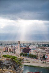 View on historic Tortosa city from above