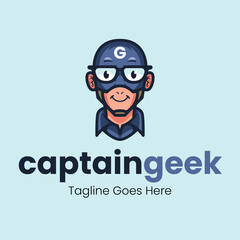 Captain Geek Super Hero Logo Design