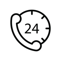 Clock, time outline and thin line icon isolated on white background EPS Vector