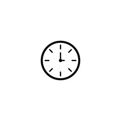 Clock, time outline and thin line icon isolated on white background EPS Vector