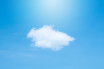 Blue sky and white clouds are beautiful on a sunny day.