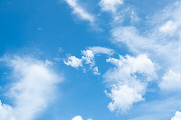 Naklejka na ściany i meble Blue sky and white clouds are beautiful on a sunny day.