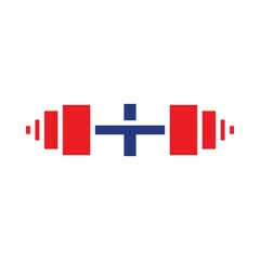 Letter I Barbell Logo Template Vector