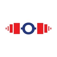 Letter O Barbell Logo Template Vector