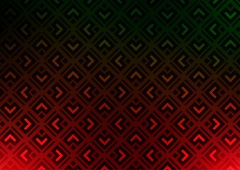 Dark Green, Red vector template with sticks, squares.