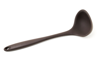 Classic cook's ladle made of silicone isolated on a white background.