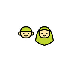 Fototapeta premium Muslim cartoon icon vector