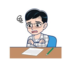 Young man in gray pajamas