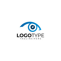 blue vision eye logo icon vector isolated