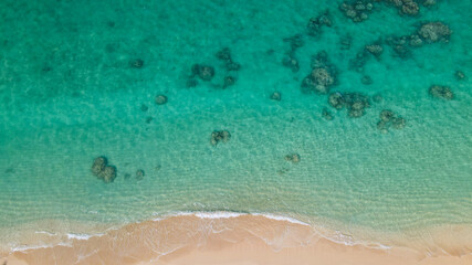 Fototapeta na wymiar Aerial Lanikai Beach, Kailua, Oahu, Hawaii