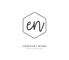 E N EN Initial letter handwriting and signature logo. A concept handwriting initial logo with template element.