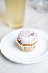 Vegan lavender and lemon cupcake