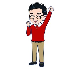 man dressed in red clothesA