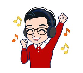 young man dressed in red clothes