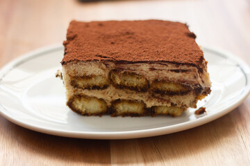 Layered coffee and mascarpone tiramisu