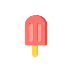 Pink ice cream on white background