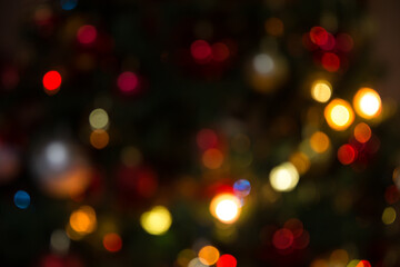 Obraz na płótnie Canvas Christmas time, tree decoration, Christmas lights and joy