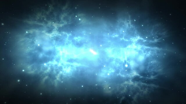 Space travel galaxy nebulae in the constellation Cassiopeia 4K 3D Seamless loop Animation. Galaxy Outer Space Exploration with cloud of star field dust and gas in constellation Cassiopeia.
