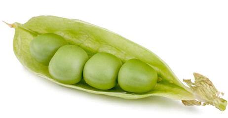 Green peas isolated on white background