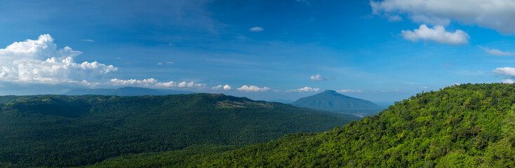 Obraz na płótnie Canvas Panoramic mountains in deep forest at Thailand.