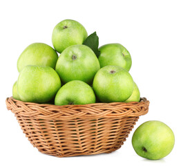 Green apples isolated on the white background