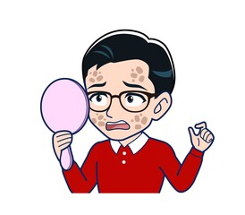 young man dressed in red clothes