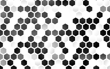 Light Silver, Gray vector backdrop with hexagons.