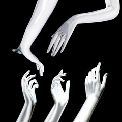 Fototapeta premium Mannequin Hand on Black backgound