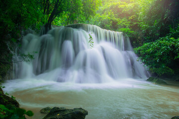 Huay mae khamin waterfall at Kanchanaburi in Thailand