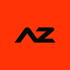 AZ letter icon design on RED background. Creative letter AZ/A Z logo design. AZ initials Logo design