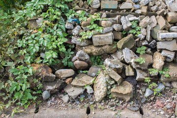 lots of big stones and grass