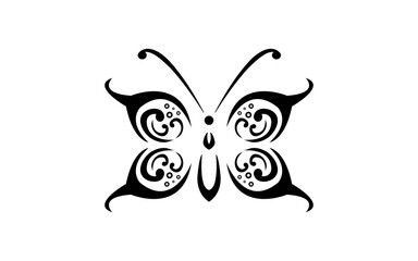Butterfly tattoo / tribal vector design	