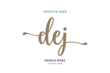 logo susunan huruf DEJ sederhana mudah dipaham, simpel dan berwibawa