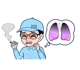 Young man in light blue work clothes