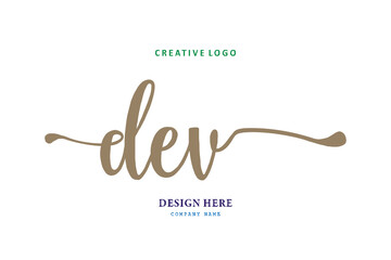 logo susunan huruf DEV sederhana mudah dipaham, simpel dan berwibawa