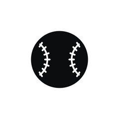 Baseball Ball sport icon. sport league equipment. solid logo symbol, glyph pictogram for website and application.  Vector illustration. Design on white background. EPS 10