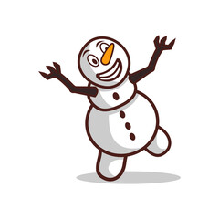 cute snowman vector character illustration