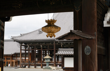 japanese zen temple lantern in the world heritage temple in  kyoto ,Japan 
