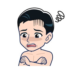 Naked man in black pants