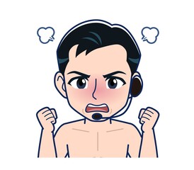 Naked man in black pants