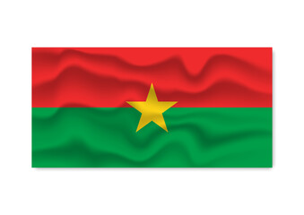 Flag of Burkina Faso with texture isolated on white background.