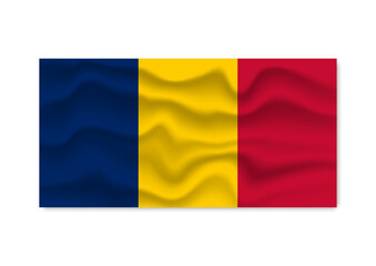Flag of Chad with texture isolated on white background.