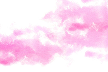 ピンクのアブストラクト　水彩タッチ　　背景は白

