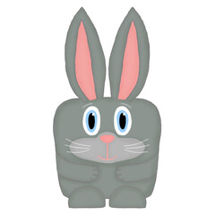 isolated smiling hare on a white background