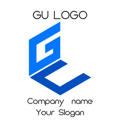 GU Initial Logo for company and individual names