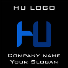 HU Initial Logo for company and individual names