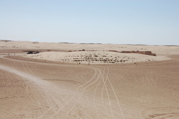 Fototapeta na wymiar sand dunes in the sahara desert in africa