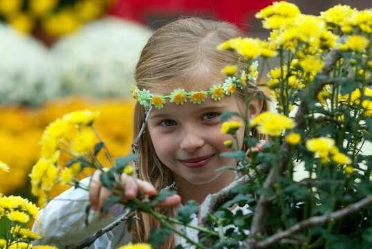 Alina Dunkel als Modell f&uuml;r Werbebilder zur Lahrer Chrysanthema.